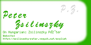 peter zsilinszky business card